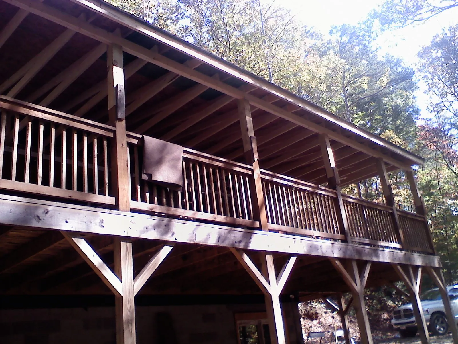 Timber framing under a new elevated porch and deck — Roof Leak Repair in Crownsville by Roofing Brothers